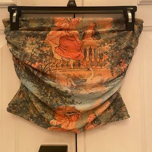 TIC TOC Renaissance Print Mesh Tube Top